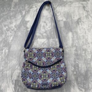 Sakroots Artist Circle Foldover Crossbody Bag Blue Mandala Peace Print Canvas